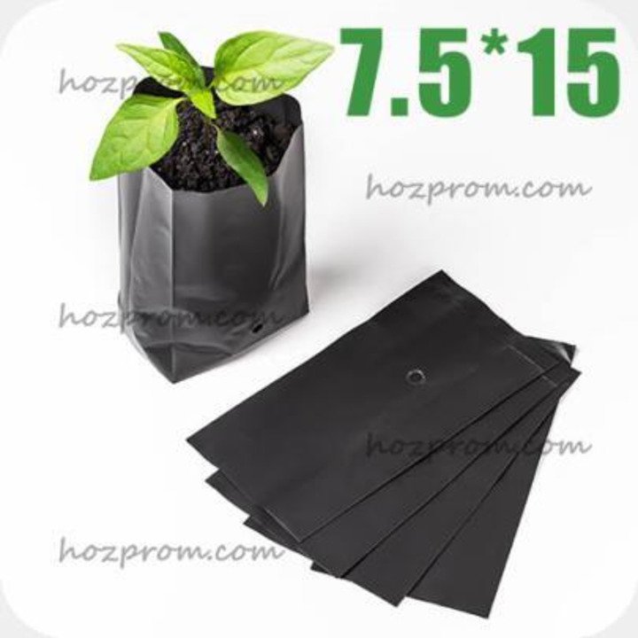 Ідеальні для кореневої системи рослин чорні пакети для саджанців 7,5*15 см. - 2/3